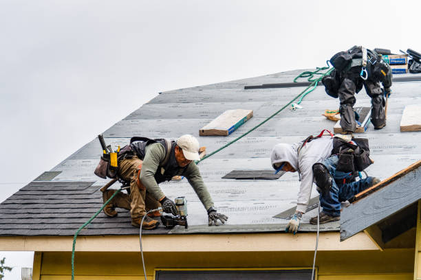 Professional Gutter Installation technician working in Rush, CO